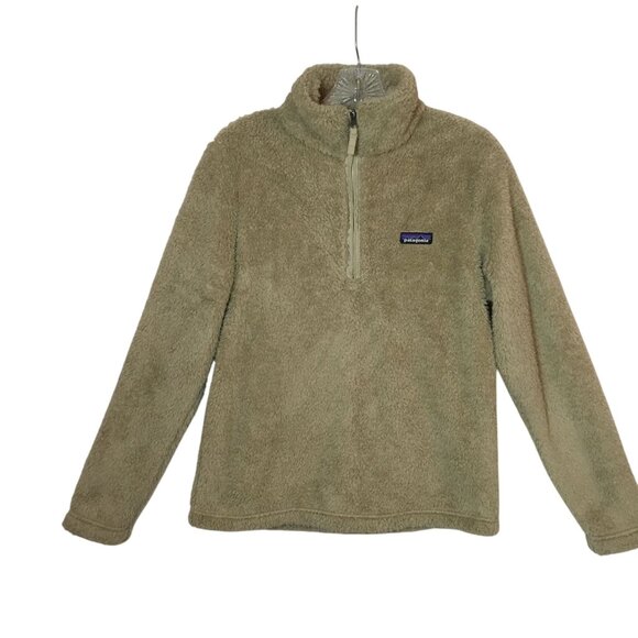Patagonia Womens Worn Wear Fleece Pullover Jacket Size M Tan - Picture 1 of 9
